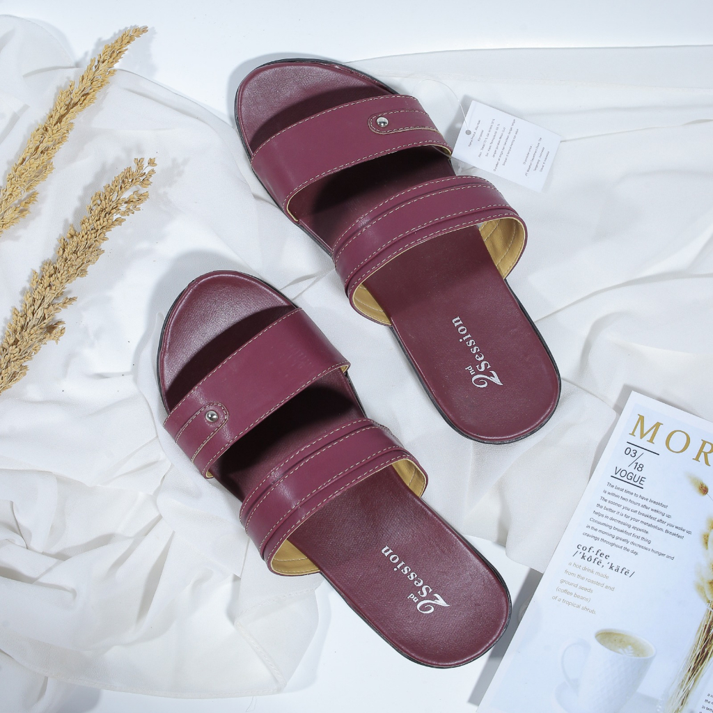 Sandal slide Cewek Nevada Sendal Slop Wanita Teplek Simple Premium Original Wanita terbaru Sandal Slop Cewek Rajut sendal wanita Murah sandal wanita second session terbaru