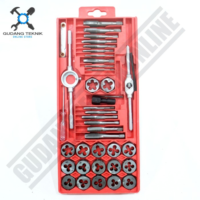 SET Hand Tap Die 40 Pcs KDK TND202 KODENKI / Alat Snai Snei Senai Tap Ulir 40Pcs TND 202 KODENKI