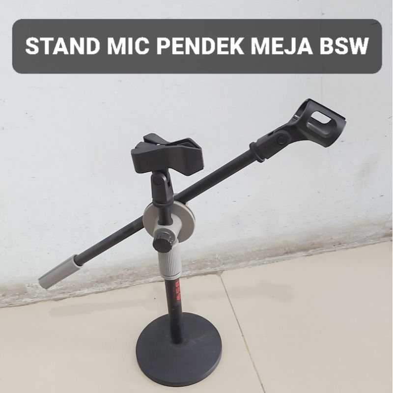 BSW Stand Mic Pendek Meja Besi Tiang Microphone