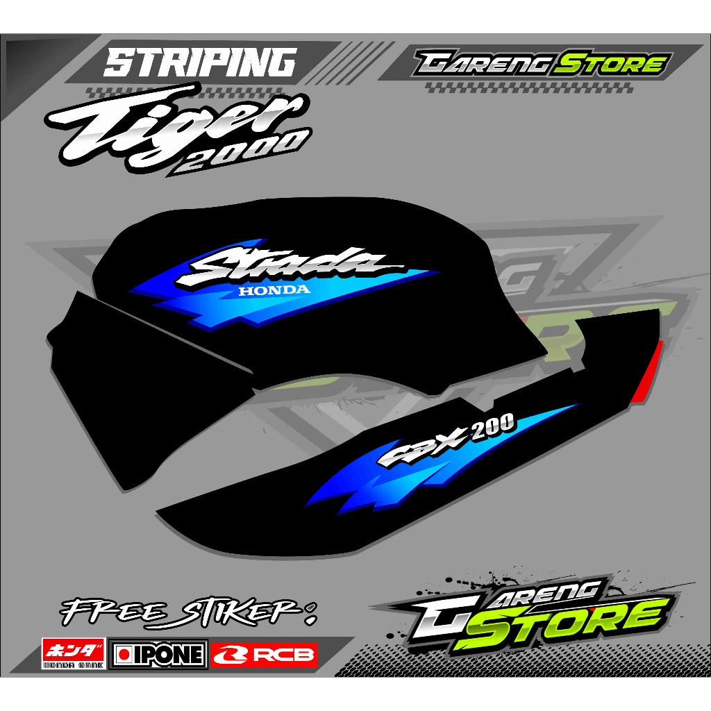 STRIPING VARIASI TIGER 2000 /  STICKER LIST VARIASI HONDA TIGER LAMA