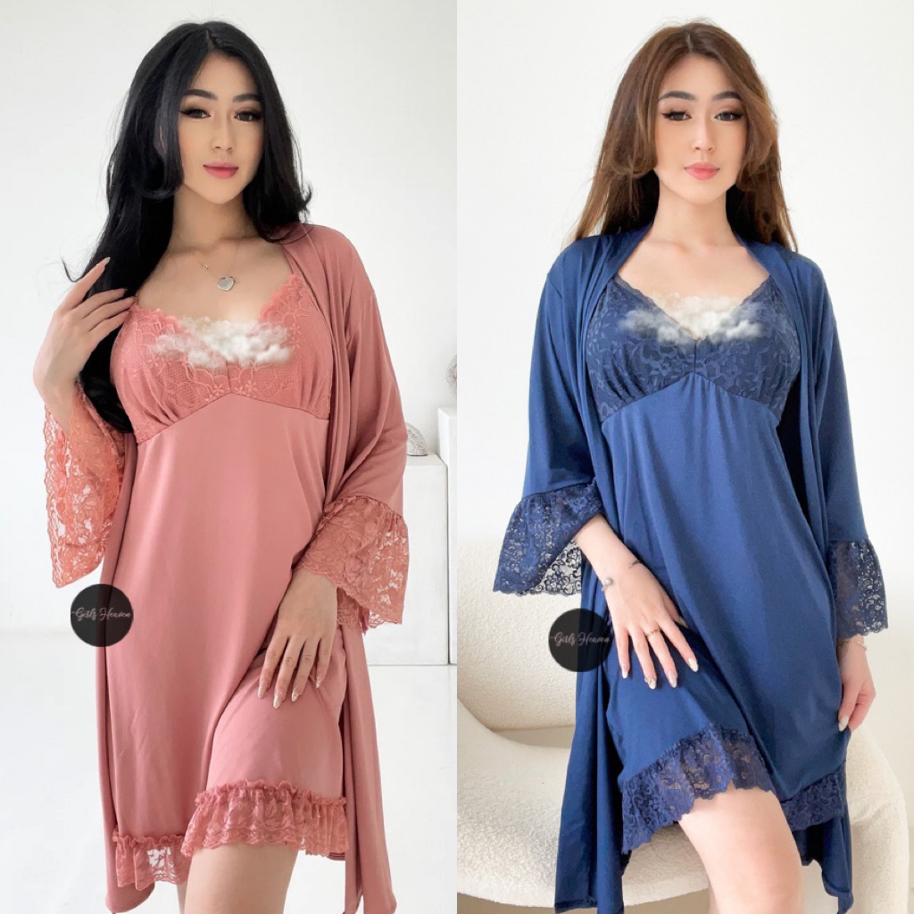075 Lingerie Dress + Kimono + Belt [ Girlsheaven_id ]