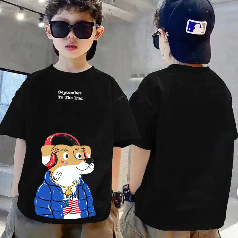 Amspro Kaos Katun24s Anak Kaos Oversize Anak Baju ana Kaos Anak Atasan Anak Cat Dog