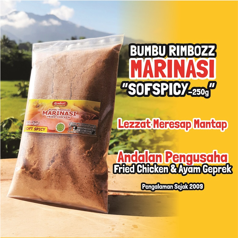 

Bumbu Marinasi Ayam Fried Chicken 250g SOFT SPICY RIMBOZZ, Bumbu Rendaman Ayam Kulitas Restoran