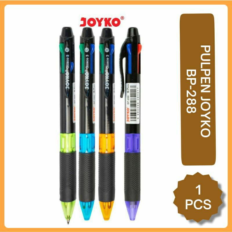 

Pulpen Joyko 4 Warna Quaco 3 BP-288 / Pulpen Joyko 4 Warna Merek Joyko / Pulpen Joyko Warna Warni