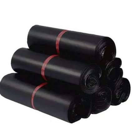 PE Polimer Isi 100 Plastik Hitam Packing Kantong Perekat Kurir Courier Bag 50*60