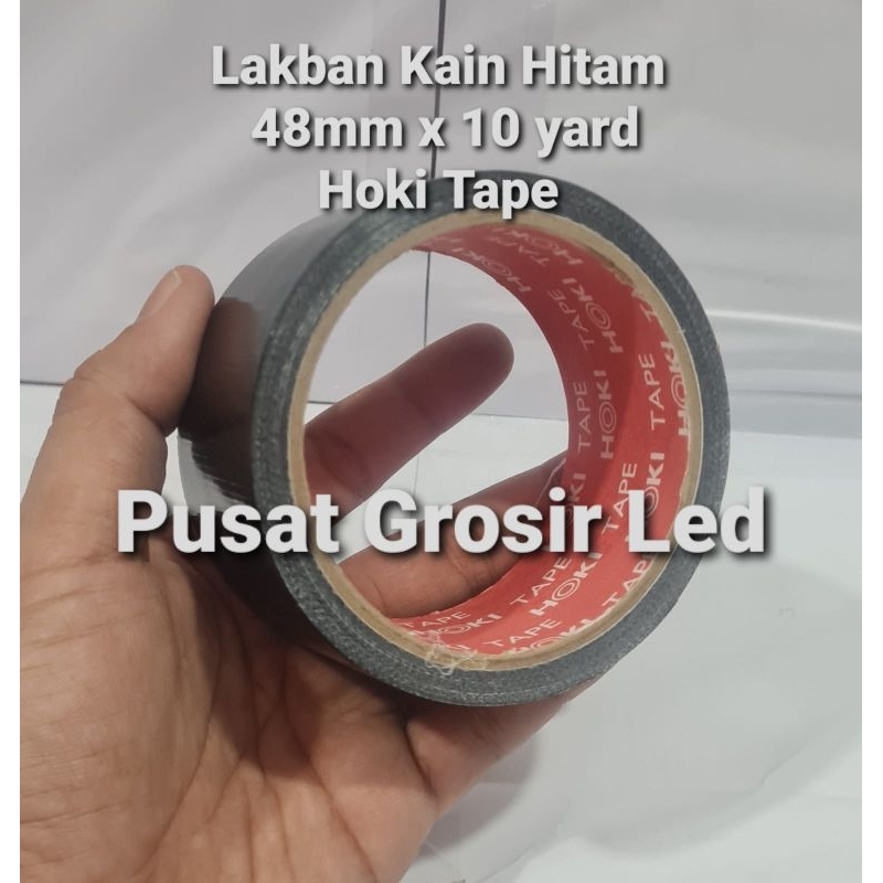 Lakban Kain Hitam / Cloth Tape HOKI 48mm X 10 Yard