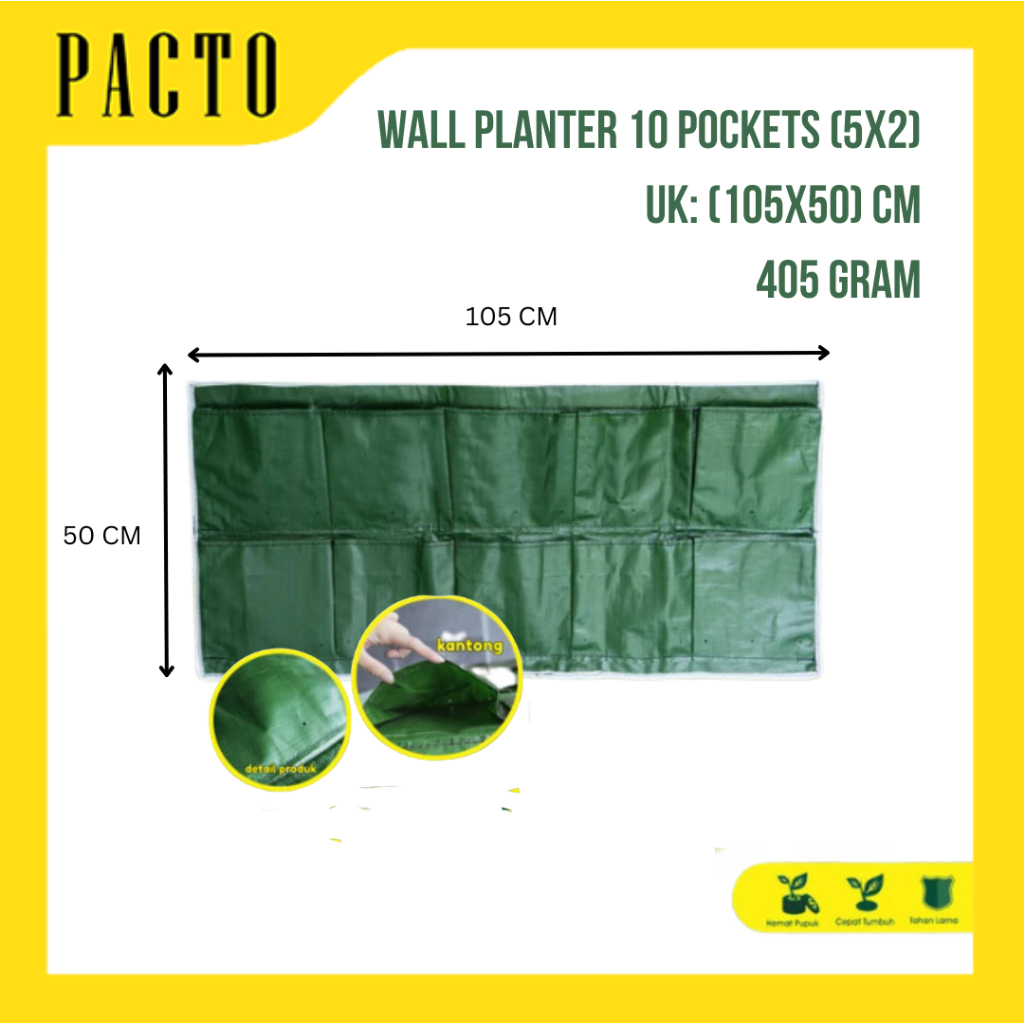 Wall Planter Bag 10 Kantong Pot Dinding Hijau Planter Bag Vertical