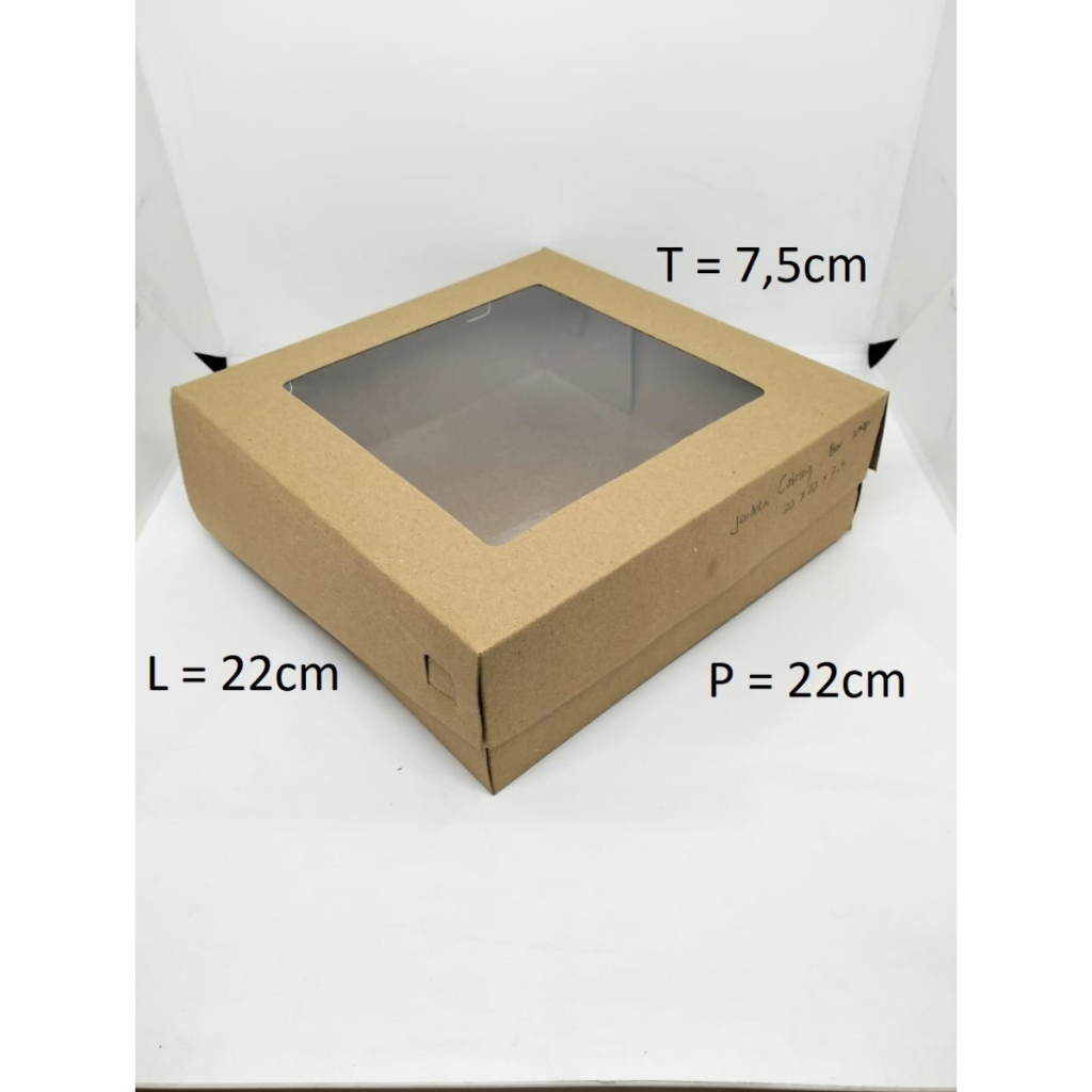 

10pcs CATERING BOX KRAFT MIKA 22X22X7,5 CM LAMINASI 365 GSM