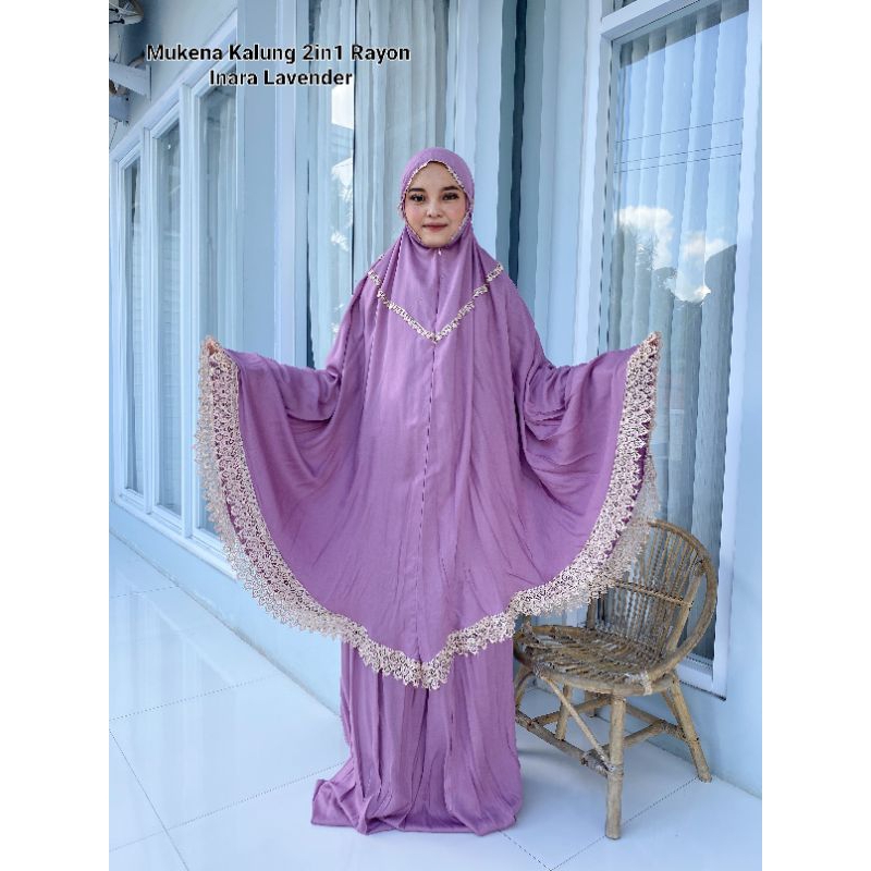 Mukena Rayon Jumbo Kalung 2in1 Polos Inara