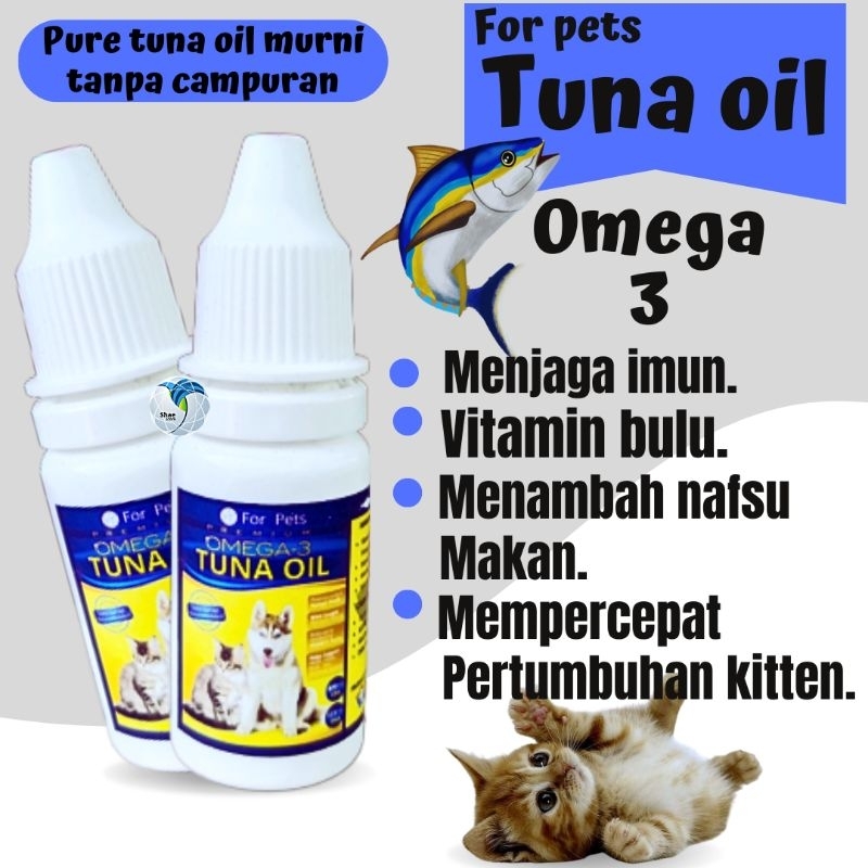 Minyak Ikan Tuna Cair omega 3,6 dan 9 Vitamin Kucing Anjing Bulu Lebat Dan anti Rontok Shaestore15