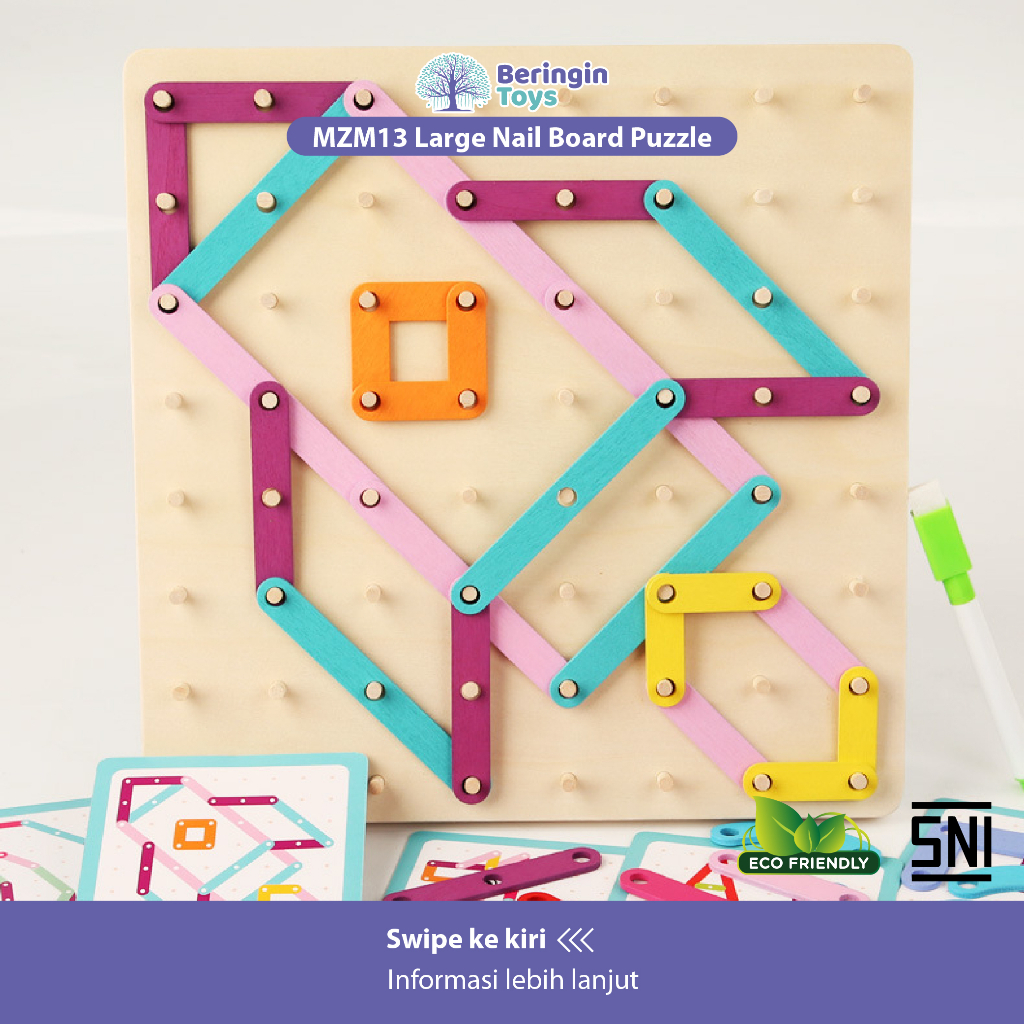 Mainan Edukasi - DIY Magic Sticker Painting HW1100 - Mainan Sticker - Large Nail Board Puzzle MZM13 - Mainan Puzzle Anak