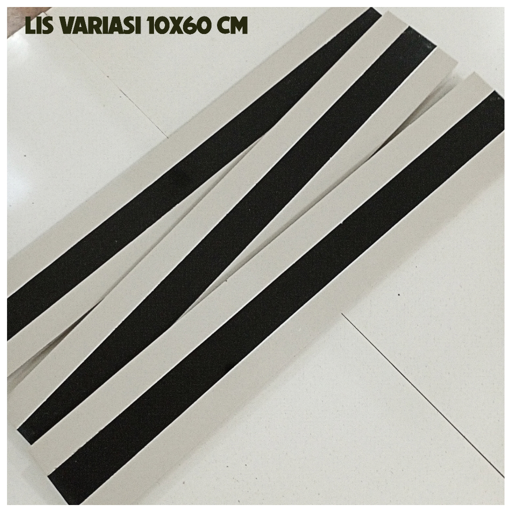 Lis Granit 10x60 mix HT2C Hitam Cream Glossy