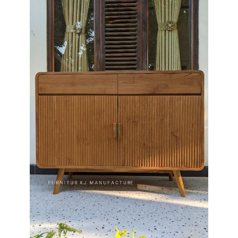 RAK SEPATU KAYU SALUR JATI MINIMALIS / DRAWER CABINET JATI JEPARA