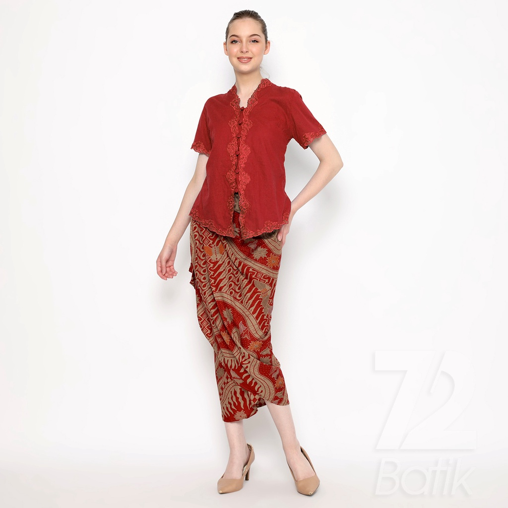 ROK BATIK SPAN Aurora Skirt Lilit Kebaya Instan Modern Wanita Motif Sungai Kupu Warna Merah 723202 Cap 72 - Rok Batik Lilit Bawahan Skirt Kamen Kebaya Songket Batik Panjang Plisket Span Instan Jadi Bali Lembaran Premium Modern Untuk Wanita Kondangan