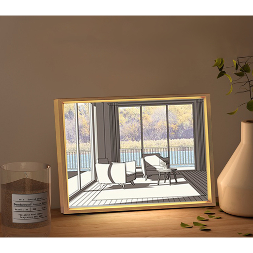 Mitsuyama_ Nomaid.Id - Lukisan Lampu Meja Dekoratif Lukisan Cahaya, Lampu Led Kreatif, Lampu Malam