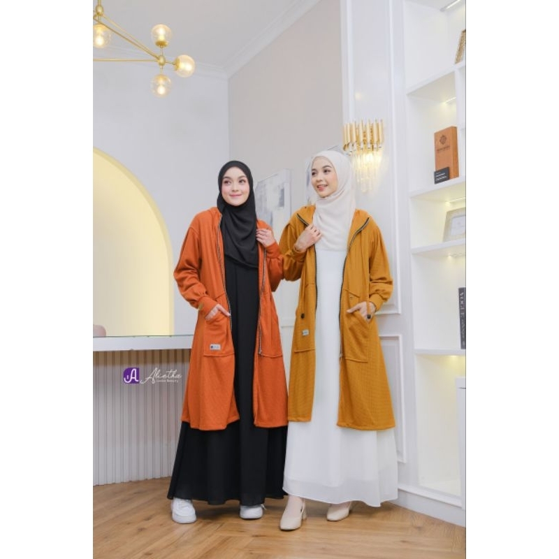 Fathiyah Outer Alietha | Long Outer Jacket Wanita Muslimah