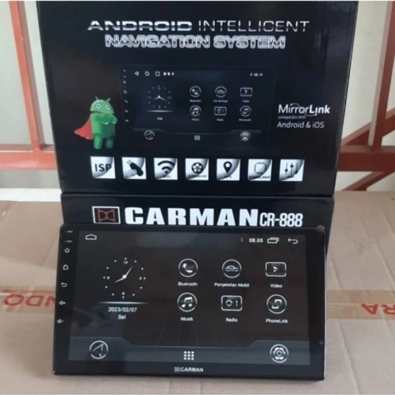 Head Unit Android 9" Carman CR888 Ram 2GB/32GB