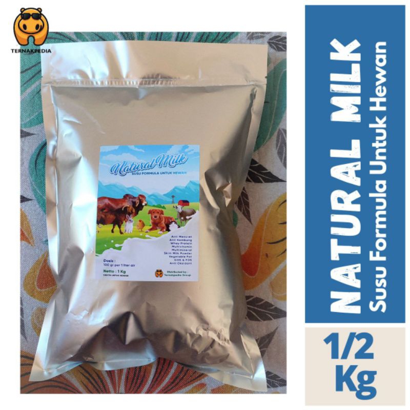 Natural Milk 1/2 kg - Susu Formula Untuk Hewan - Susu Pengganti Kambing - Susu Pengganti anak kambin