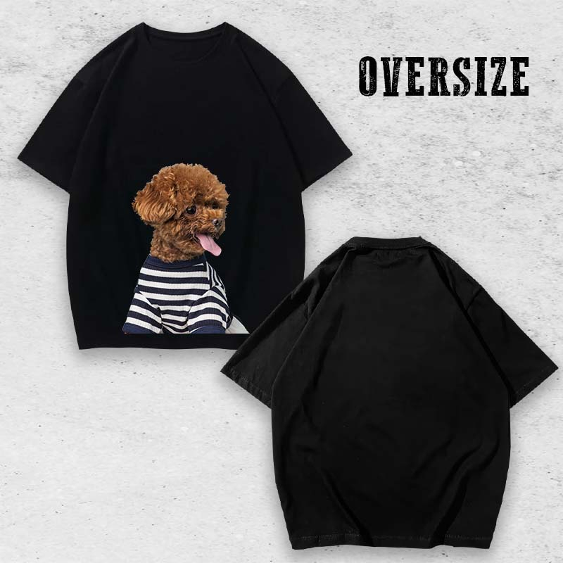 ADDSTYLE - &quot; ANJING LUCU &quot; OVERSIZE T-SHIRT / BAJU KAOS OVERSIZE PRIA DISTRO / BAJU KAOS OVERSIZE LENGAN PENDEK