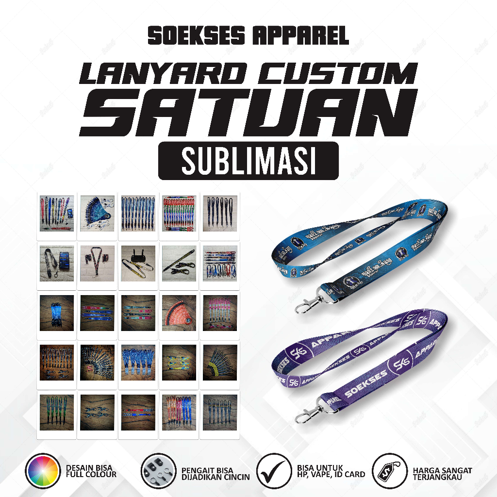 

Soekses Custom - Lanyard Custom Sublimasi , Tali HP , Tali ID Card