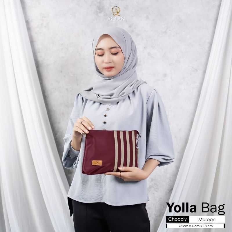 TAS SELEMPANG YOLLA BAG BY AQLAN BAHAN CHOCOLY ANTI AIR PREMIUM