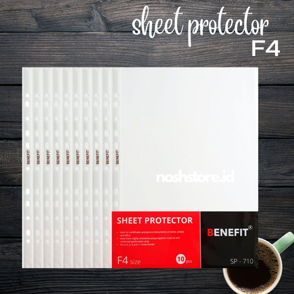 

SP710 sheet protector jenia ukuran F4 ( 1 pak isi 10 lembar) / Sheet Protector Pelindung Kertas Benefit/ Pocket File