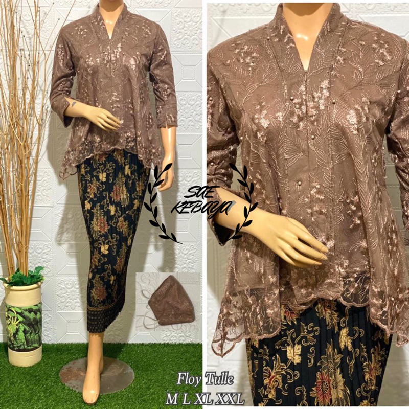 Set Kebaya Kartini - Set Kebaya Modern - Kebaya Wisuda Modern - Kebaya Pesta Modern - Atasan Kebaya 
