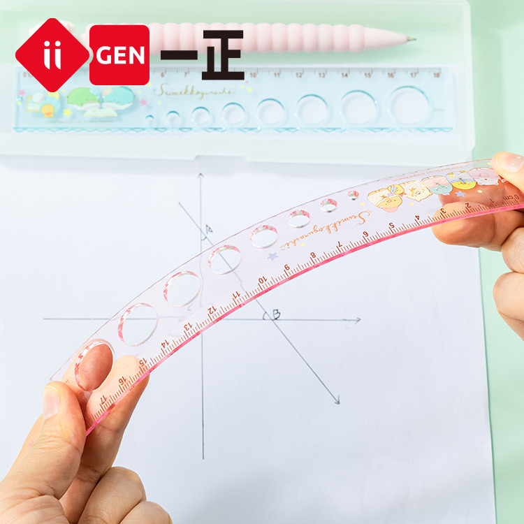 KENSHO Penggaris Cetakan Bulat 18 Karakter Sumikkogurashi Premium / Ruler