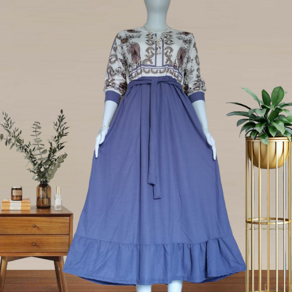 GAMIS MAXI KOMBINASI KNITE