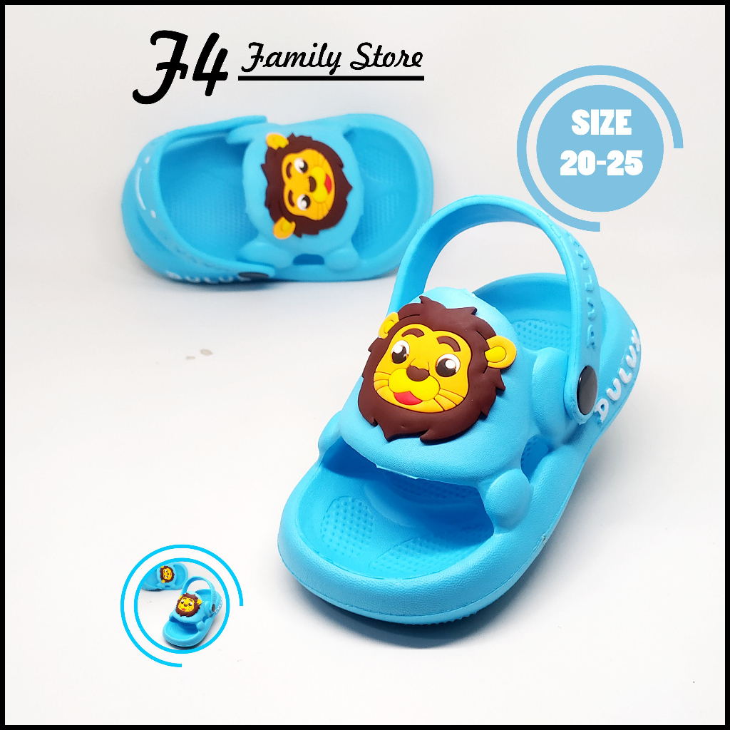 MD79 - Sendal Anak Laki Laki Baim Tali Belakang Usia 1 3 Tahun Motif Singa Lion Terbaru