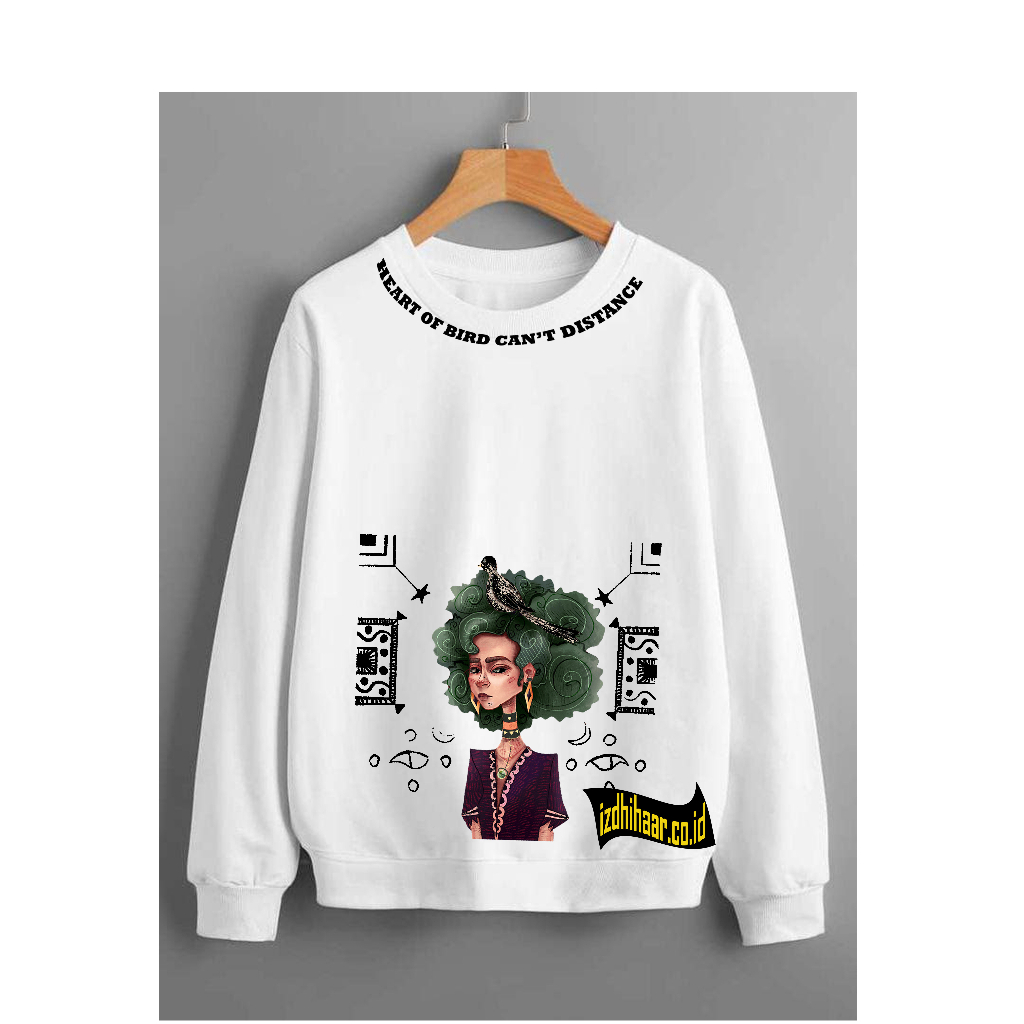 Sweater Crewneck Pria Wanita HEART OF BIRD Switer Cowok Cewek Sweatshirt Premium Distro