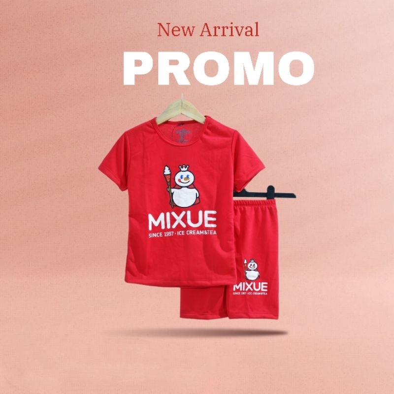 Setelan Baju Anak Mixue Pendek PROMO