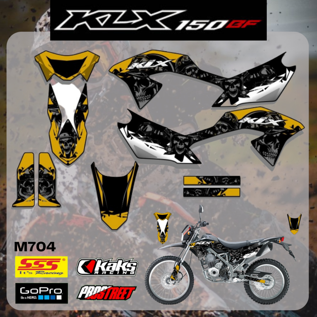 STIKER LIS STRIPING MOTOR KLX BF KODE M704 - Sticker Striping Decal List Variasi Motor Kawasaki Klx 