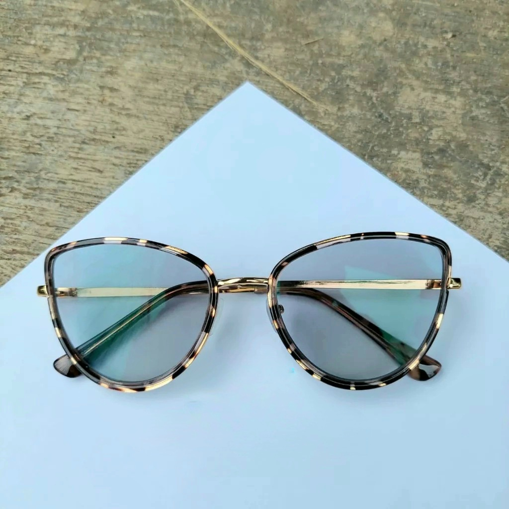 [ FREE BOX+LAP]  KACAMATA PHOTOCROMIC CAT EYES LENSA ANTI RADIASI WANITA PRIA KACAMATA BINGKAI Titanium Fuji Cat Eye Anti UVTitanium Cat Eye