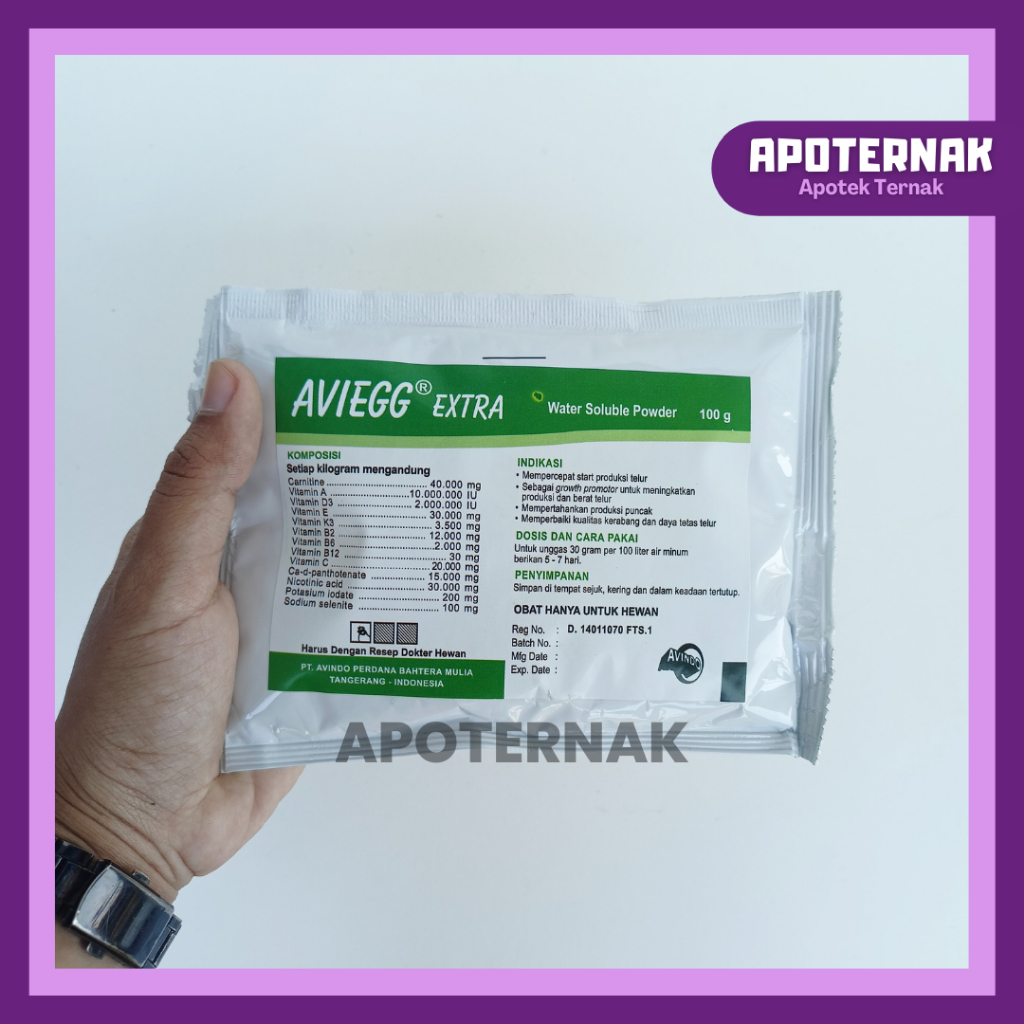 AVIEGG EXTRA 100 gr | Multivitamin Egg Stimulant Pemacu Produksi Telur Ayam dan Bebek