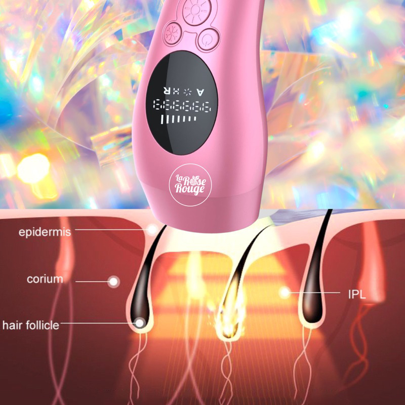 IPL PENGHILANG BULU KETIAK MISS V KAKI TANGAN PERMANEN DENGAN EFEK DINGIN ADA LCD(Pink Cold IPL)