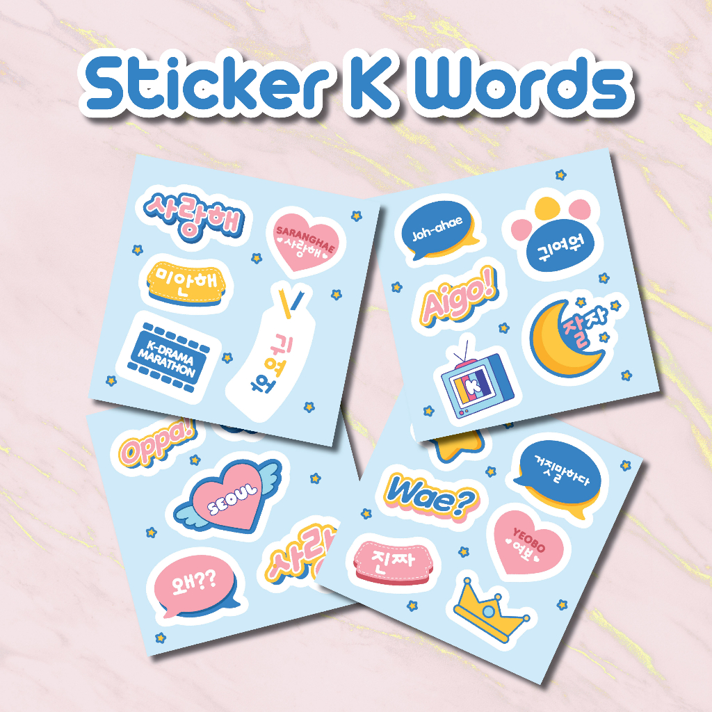 

Stiker Label K Words Korean Cute Deco Aesthetic | Sticker Deco Journal | Stiker Unik Murah