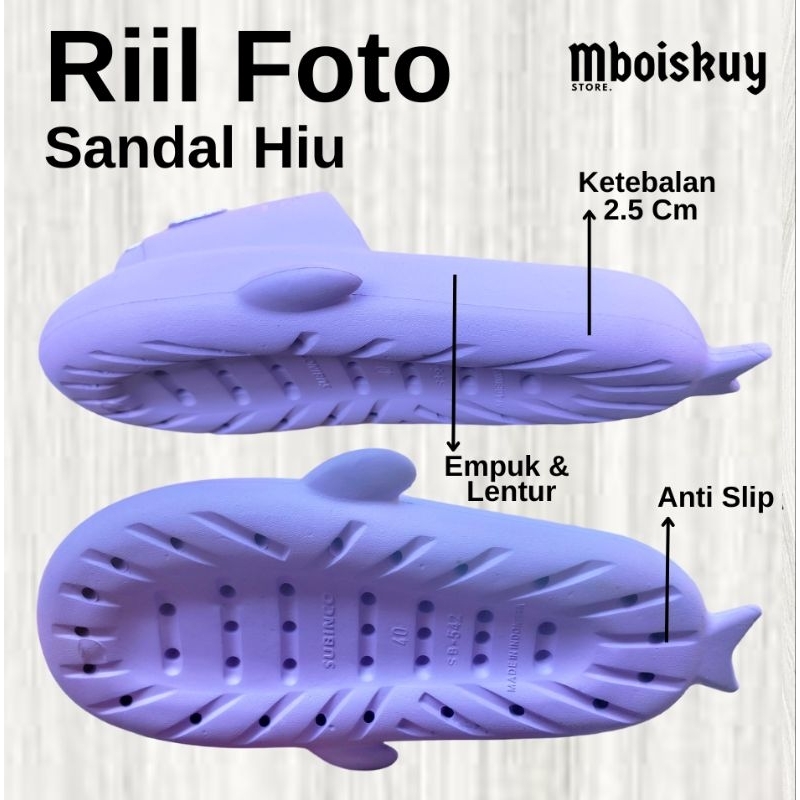 Sandal Hiu Dewasa Pria Wanita Kekinian Warna Terbaru Empuk &amp; Elastis Bahan Eva Phylon (Bisa Cod)