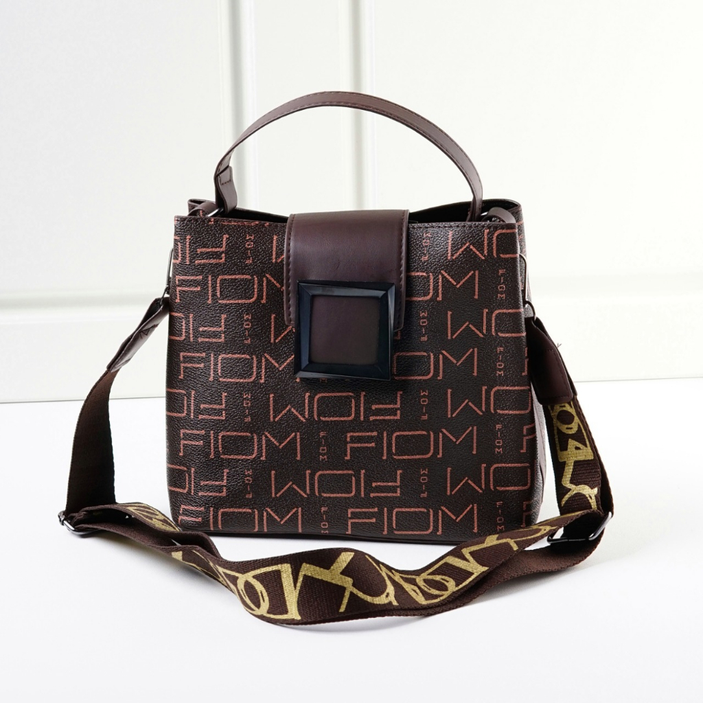 BJ15679 - BROWN/FLOWER/FIOM/SADINI MOTIF 1/MOTIF 2 - TAS SLEMPANG TOTEBAG HANDBAG WANITA FASHION IMPORT MODIS ELEGAN TERMURAH TERLARIS TERBARU BAGSTORE JAKARTA TAS BATAM EL5679 LT2079 ZC3633