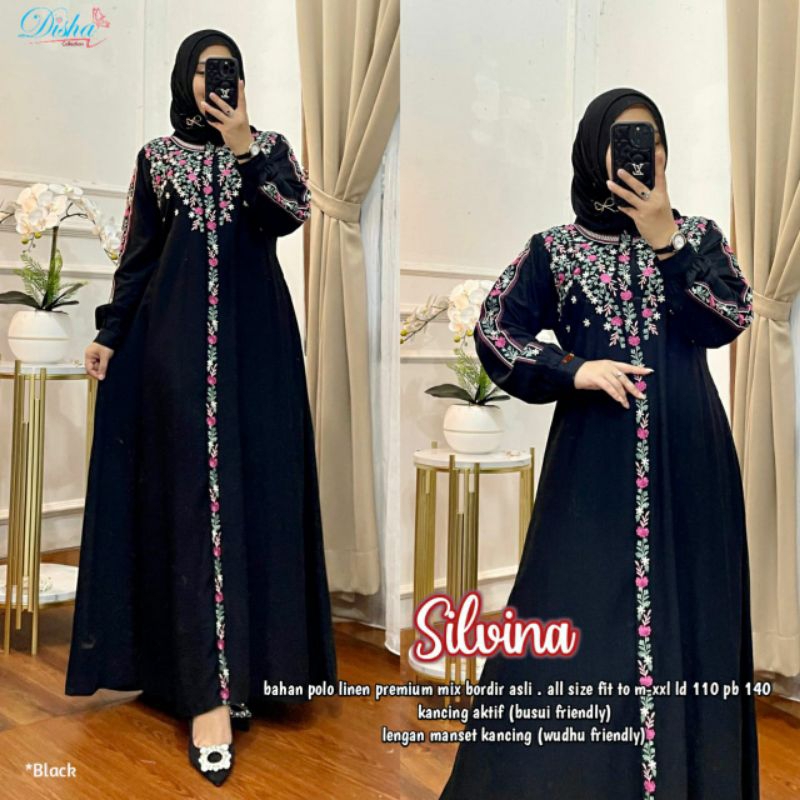silvina gamis dress polo linen premium bordir ori athaya