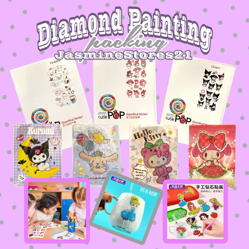 Mainan Anak Sticker DIY POP Diamond Painting/Stiker Edukasi Painting Korea/Stiker Diamond/Diamond Painting Crafts/ Stiker POP/Sticker Diamond Painting/ Mainan Anak Sticker DIY Diamond Cutie Pop/ Stiker Edukasi/ Painting Sticker Korea mainan manik manik