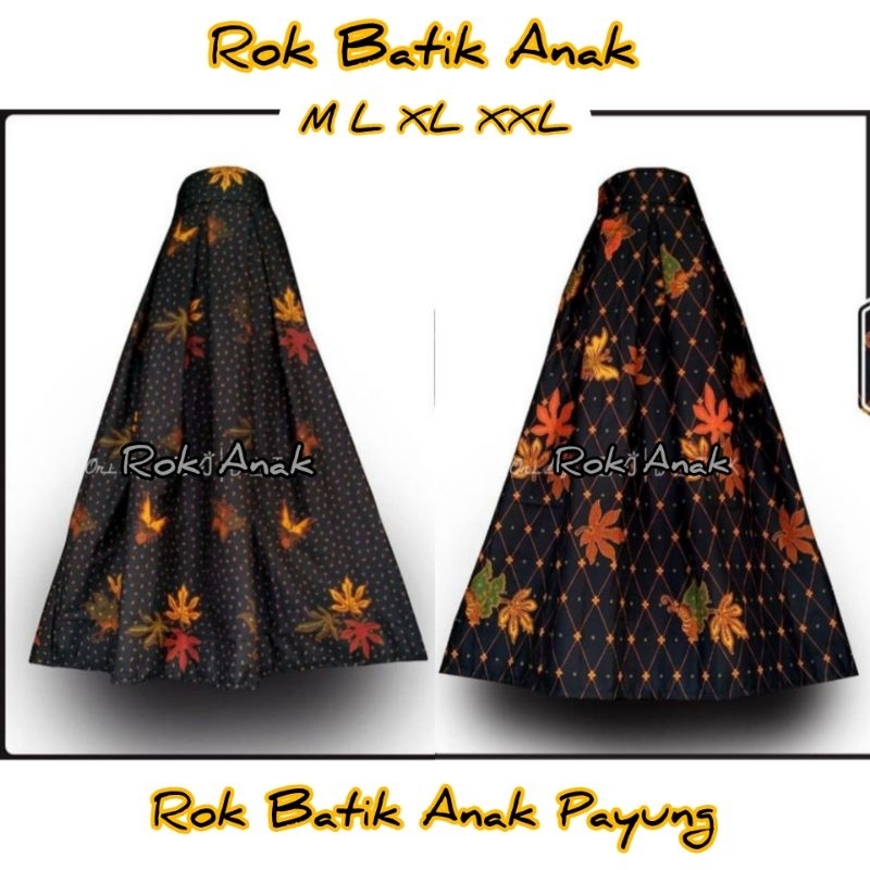 ROK BATIK ANAK SOGAN PANJANG / ROK BATIK SD M L XL XXL