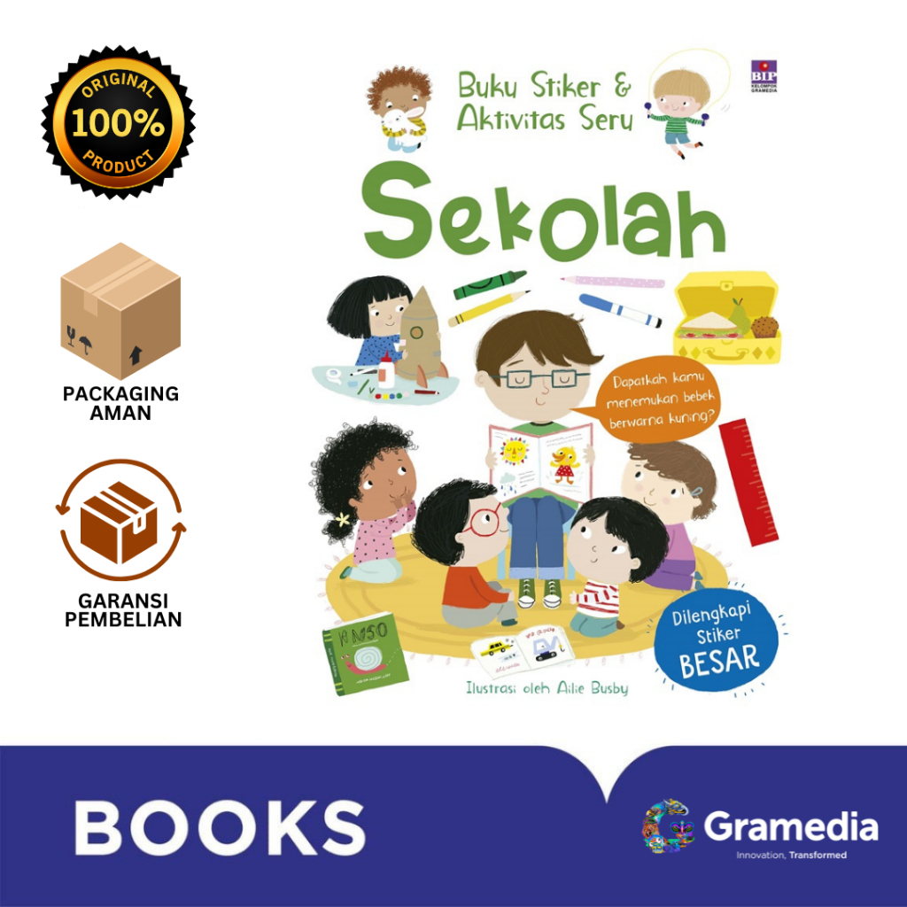 Gramedia Bali - Buku Stiker dan Aktivitas Seru: Sekolah
