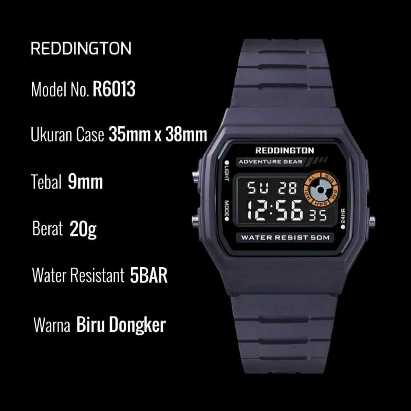 Jam Tangan Reddington R6013 Original Waterproof Pria Digital Terlaris Kasual Multifunctional