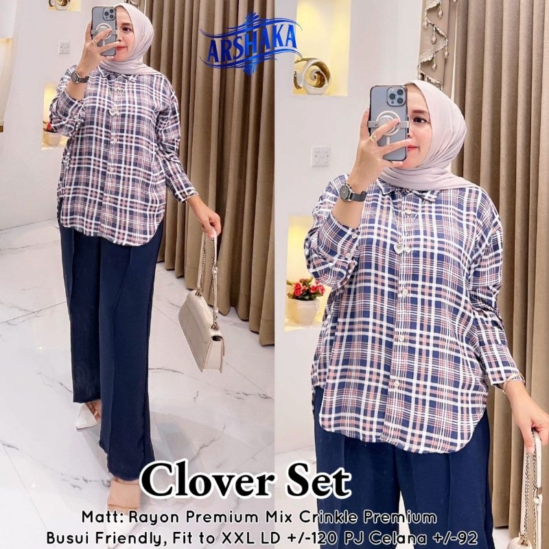 CLOVER SET/ SETELAN KEMEJA CELANA BY ASHAKA
