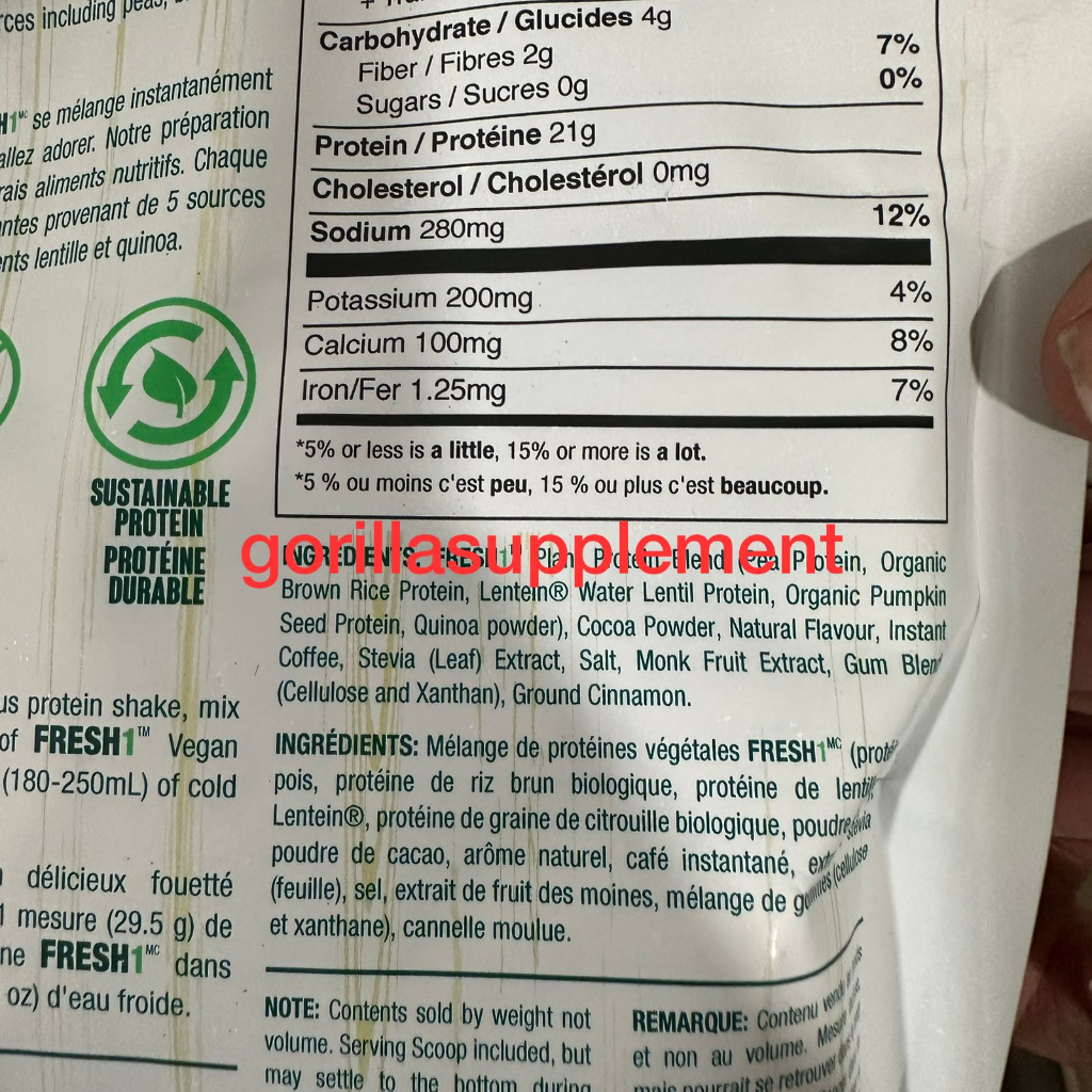 ANS VEGAN Fresh 1lbs 450 Gram Plant Based Protein