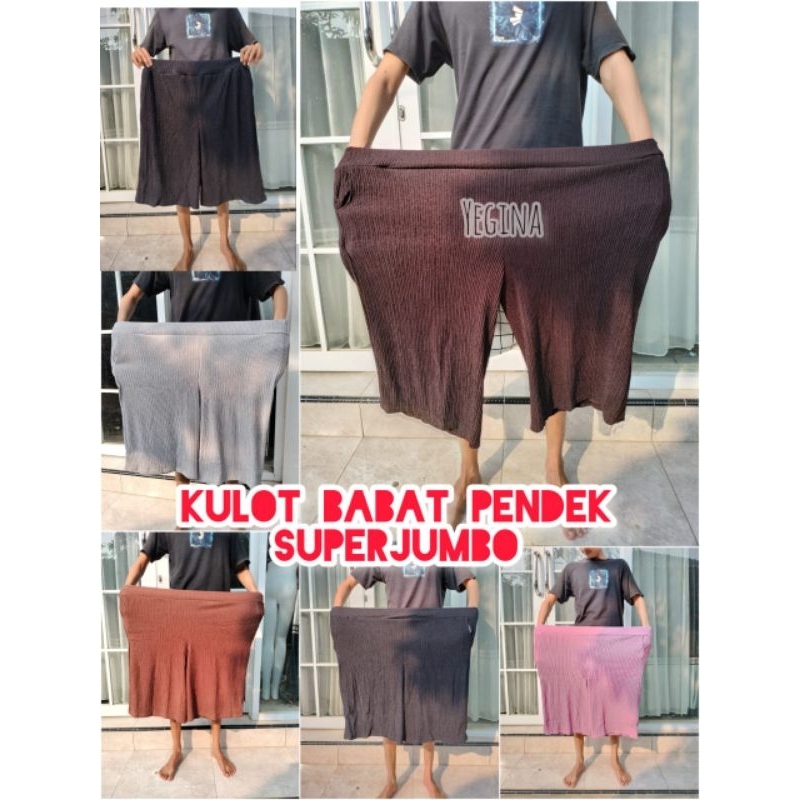 KULOT BABAT PENDEK TEBAL ELASTIS UKURAN STANDAR DAN JUMBO/CELANA PENDEK WANITA JUMBO/CELANA SANTAI