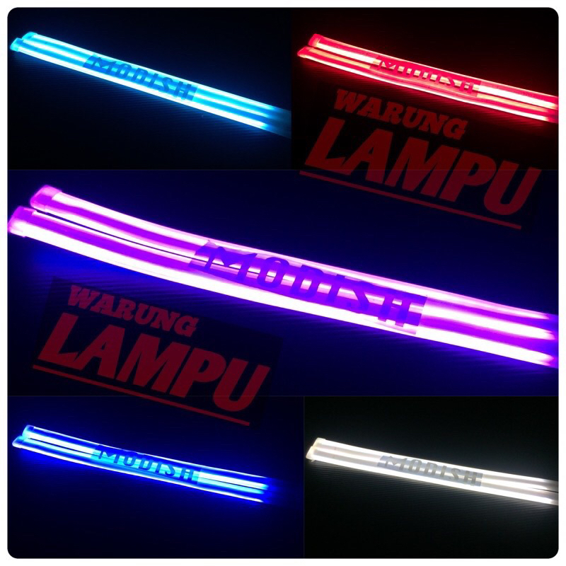 ORIGINAL MODISH Lampu Alis MODISH Tempel Slim Dua Warna DRL 30CM Sein Runing Senja WELCOME Biru Merah Ungu IceBlue Putih