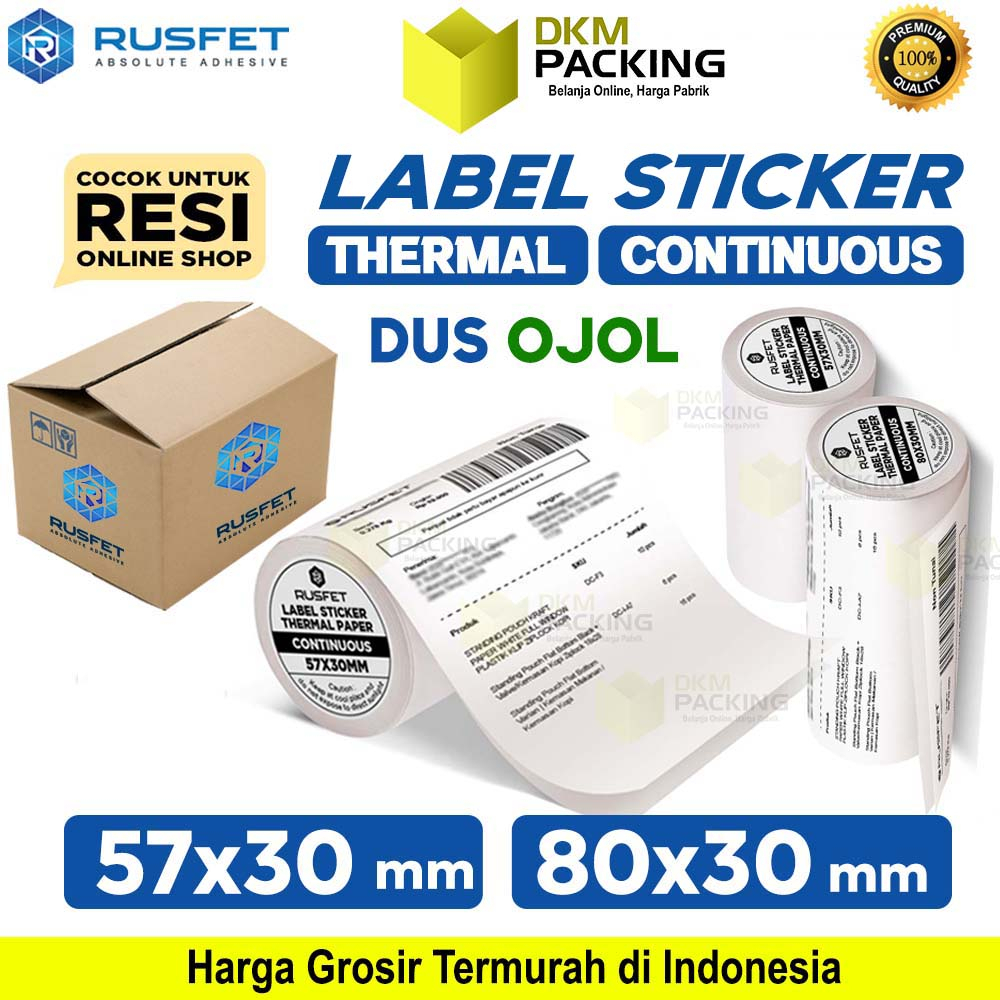 

Label Sticker Thermal Paper CONTINUOUS ROLL Barcode RUSFET / DUS OJOL