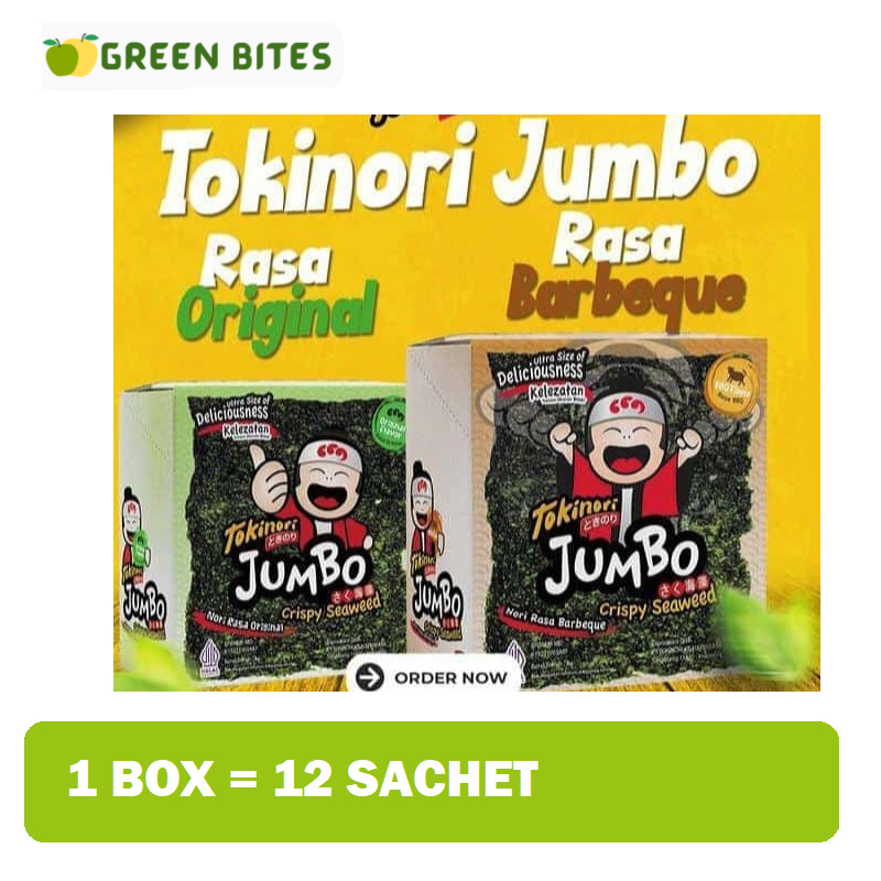 

Tokinori Jumbo Crispy Seaweed (rumput laut) box isi 12 Bks @4 GRAM